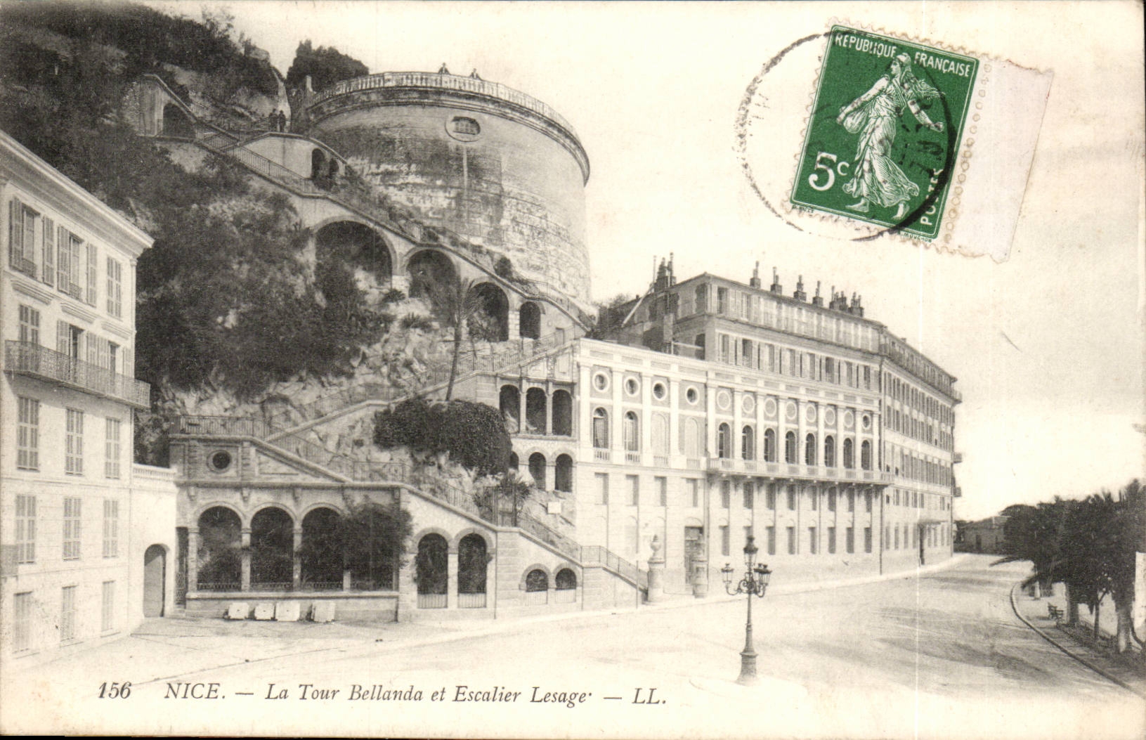 Nice CPA the Bellanda tower and Lesage staircase