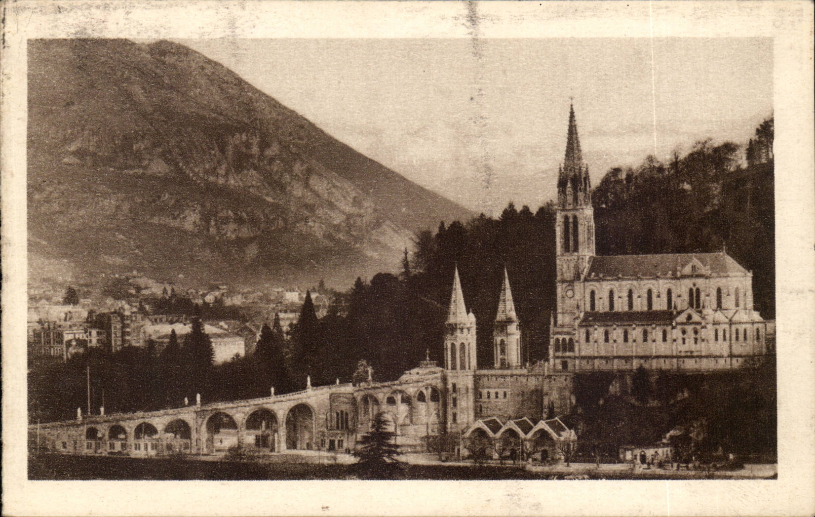 Lourdes CPA the basilica and the peak of Jer