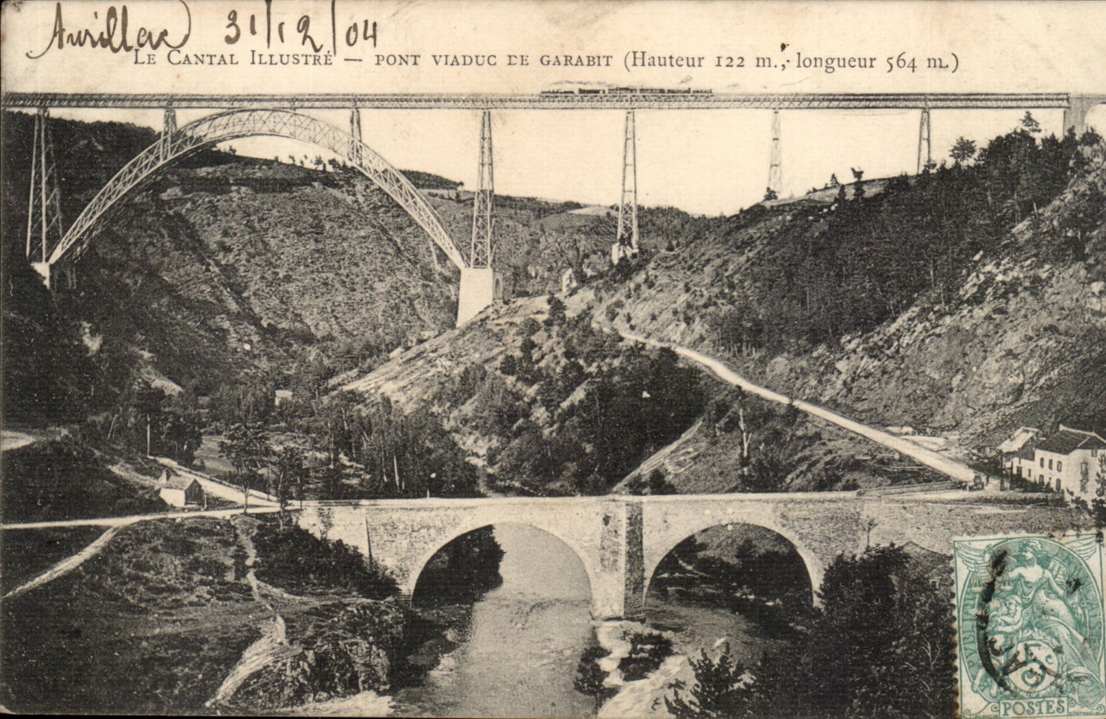 Beruhmter Brucke Viaduct Cantal-CPA der Lehre