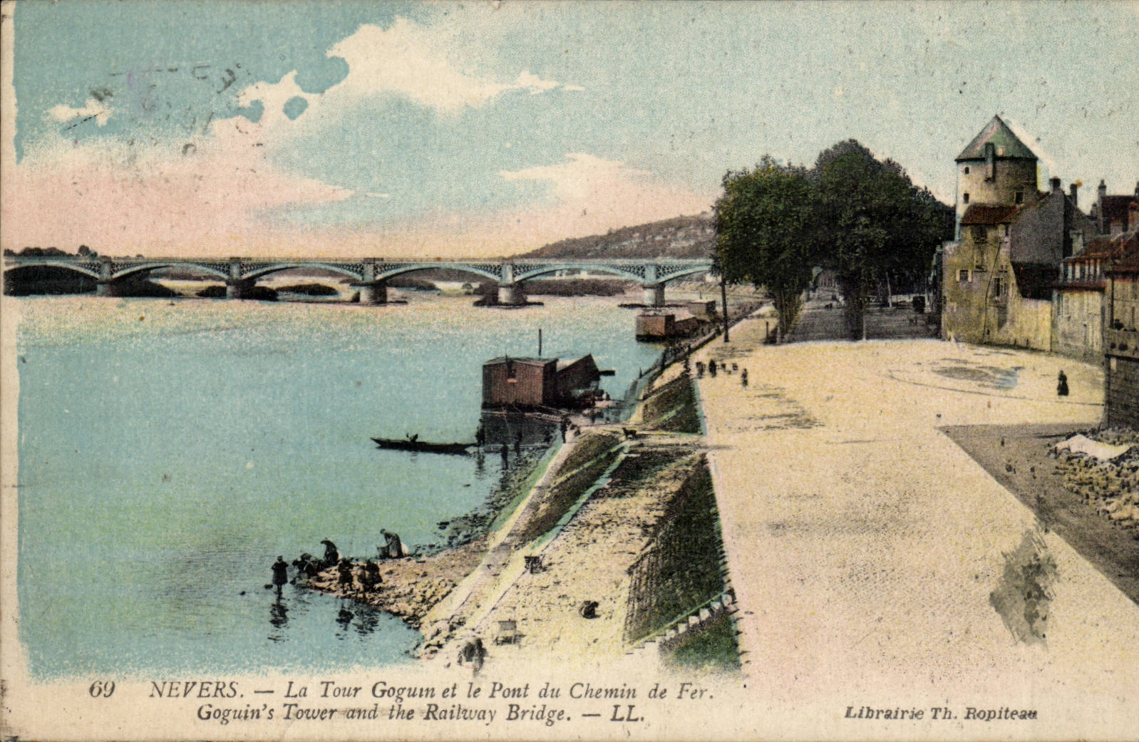 Verdun CPA the Goguin tower and the bridge of railroad