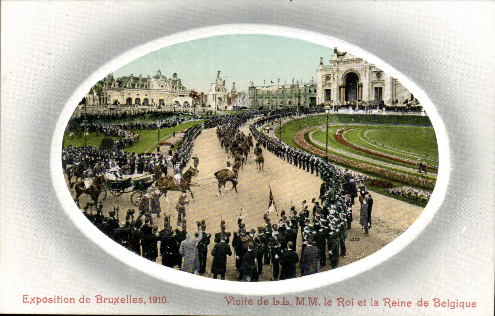 Belgie Belgium Exposition of Brussels 1910 CPA Visits MM the king and the queen of Belgium