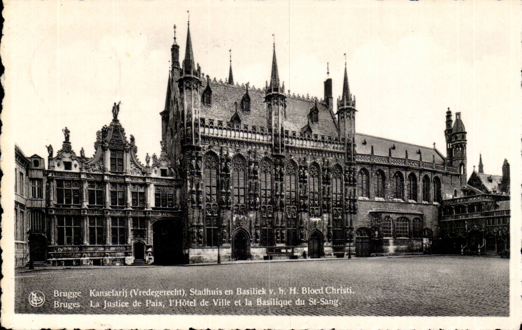 Belgie Belgium Brugge CPA district court the town hall and the basilica of St Blood