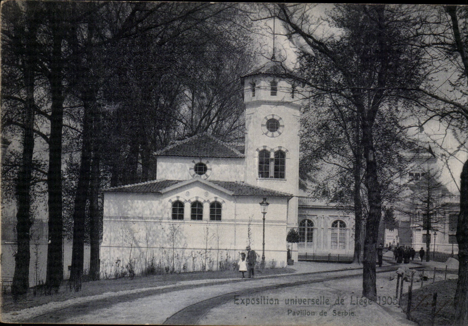 Belgie Belgium CPA Fair of Liege 1905 House of Serbia Serbia