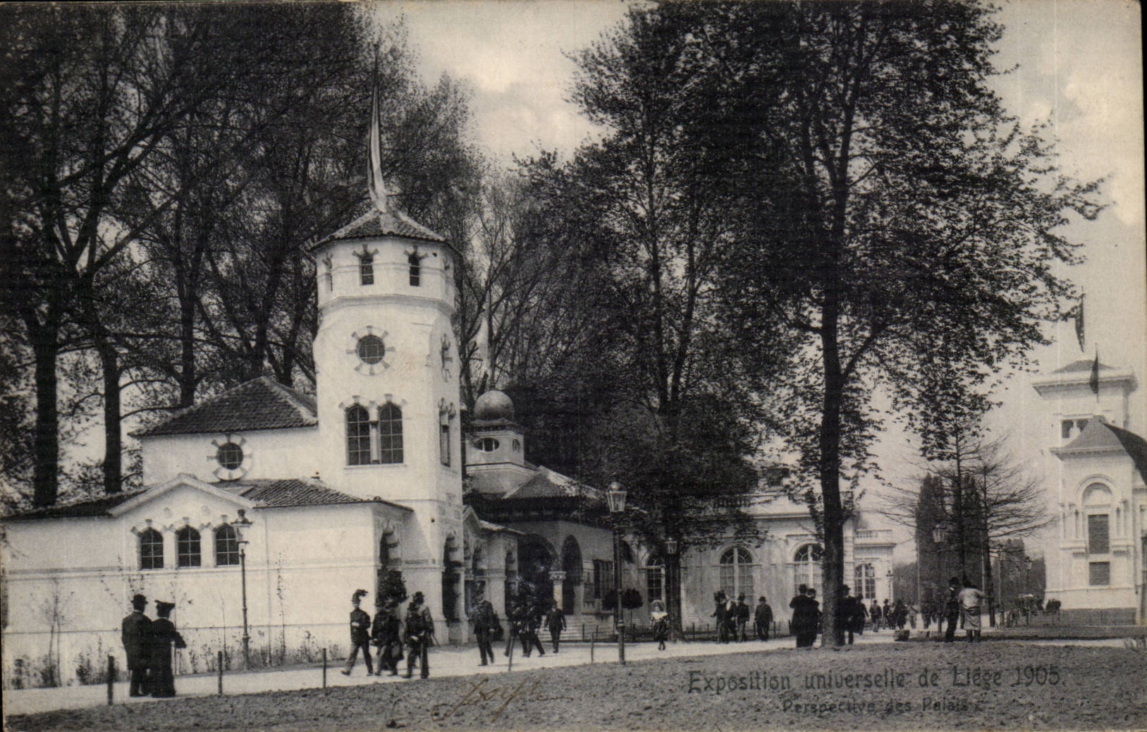 Belgie Belgium CPA Fair of Liege 1905 Views of the relays (house of Serbia Serbia)