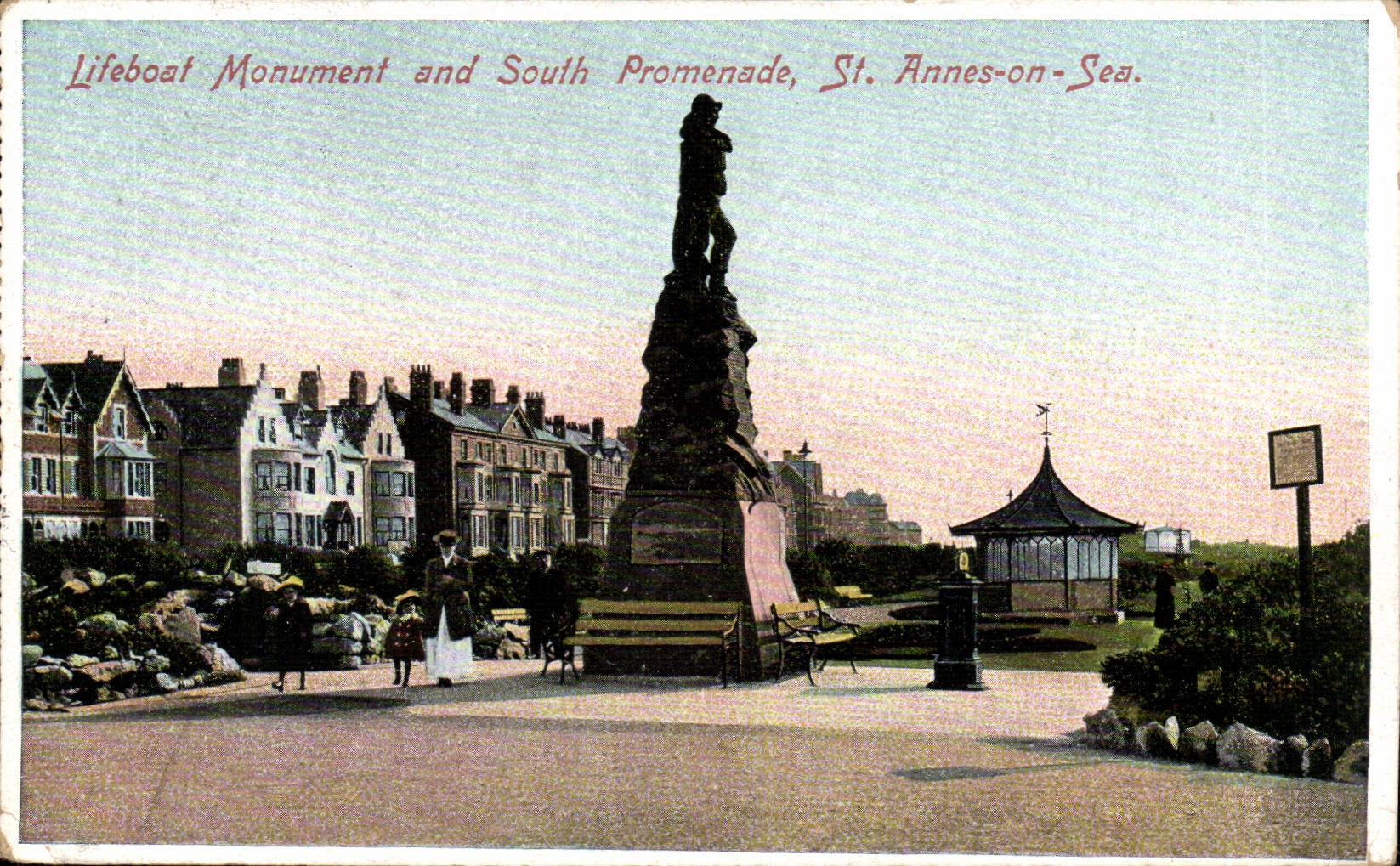 The United Kingdom CPA St Asses one the sea and south walk Lifeboat monument