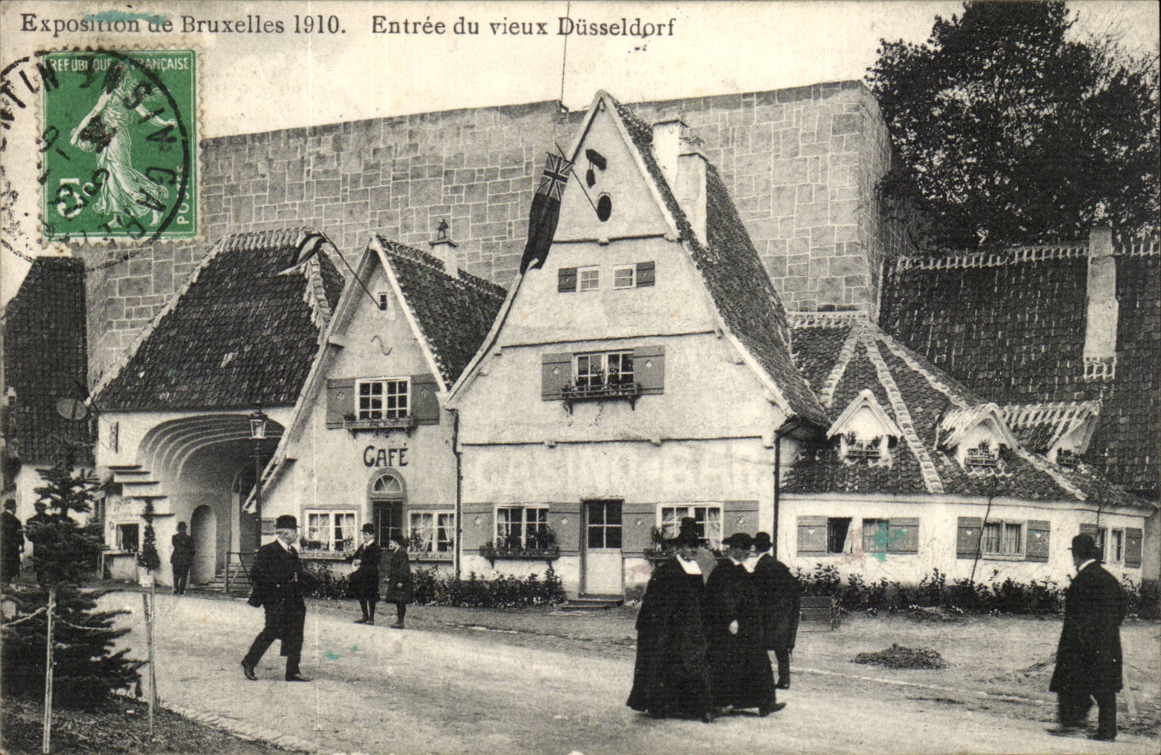 Belgie Belgium Brussels CPA Fair of 1910 Entrance of the Dusseldorf old man