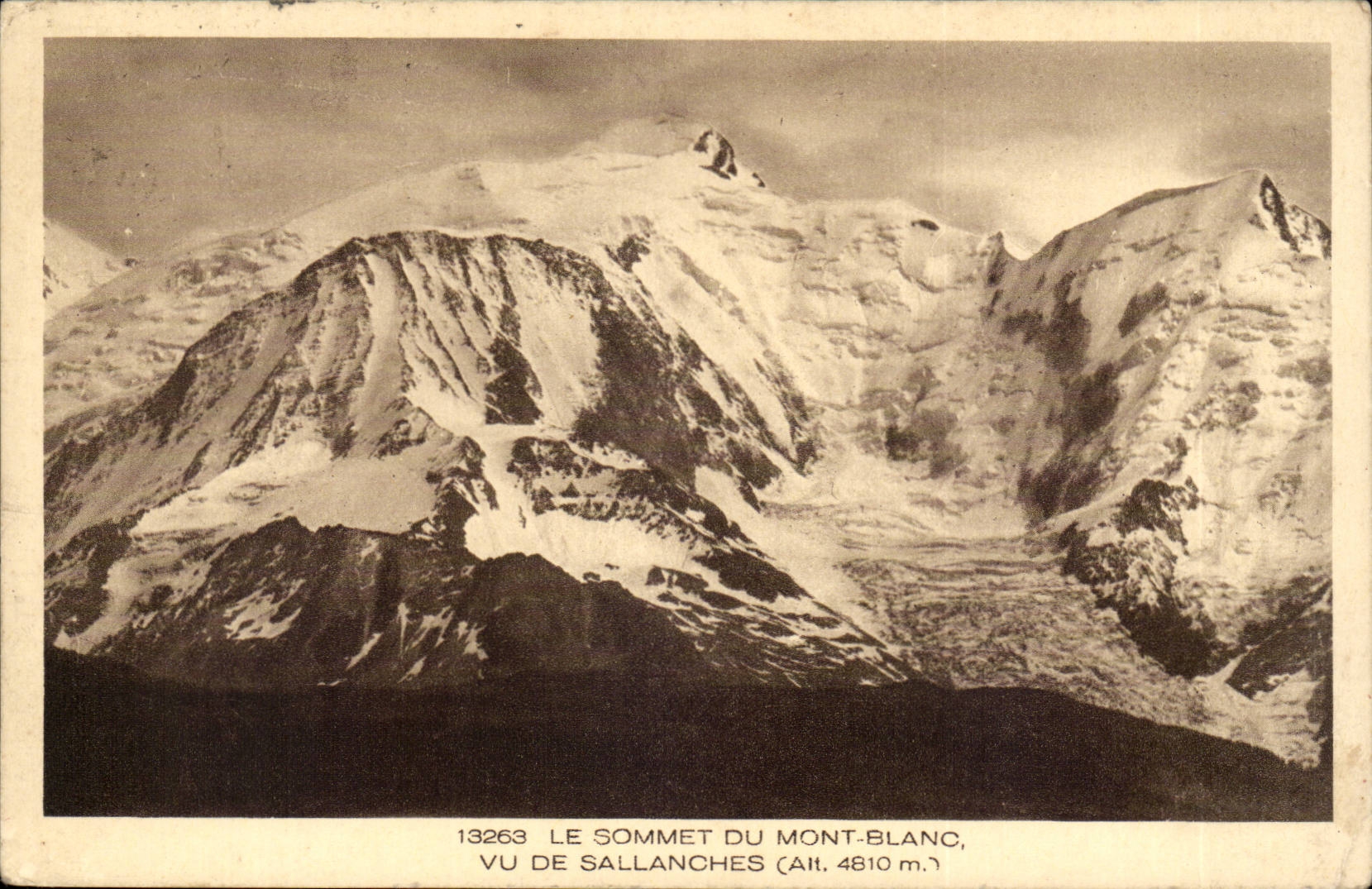 CPA the top of the Mont Blanc seen of Sallanches (4810m)