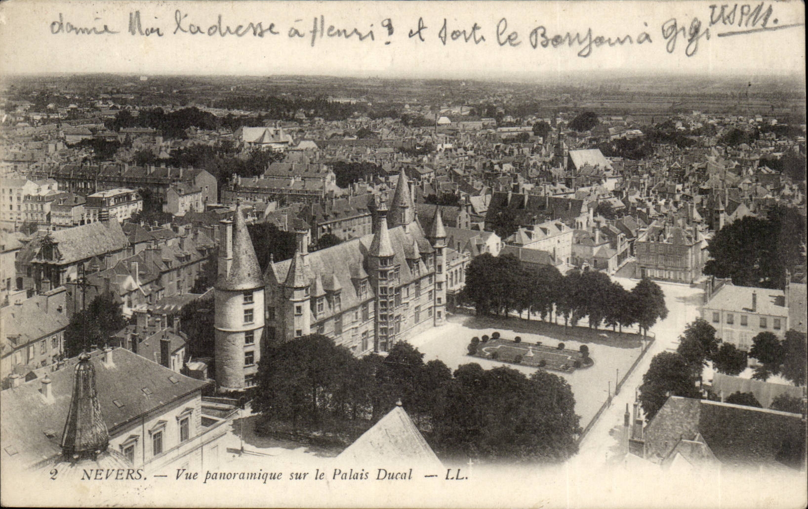 Nevers CPA Panoramic View on the Ducal palate