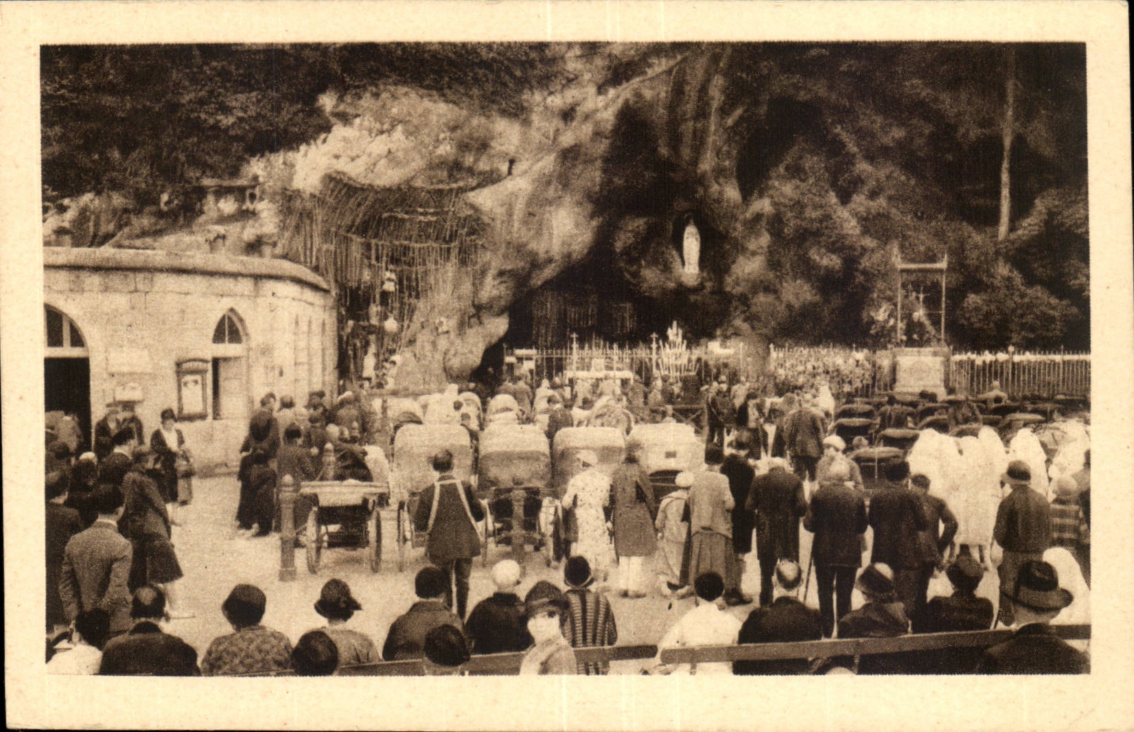 Lourdes Sick CPA in front of the cave