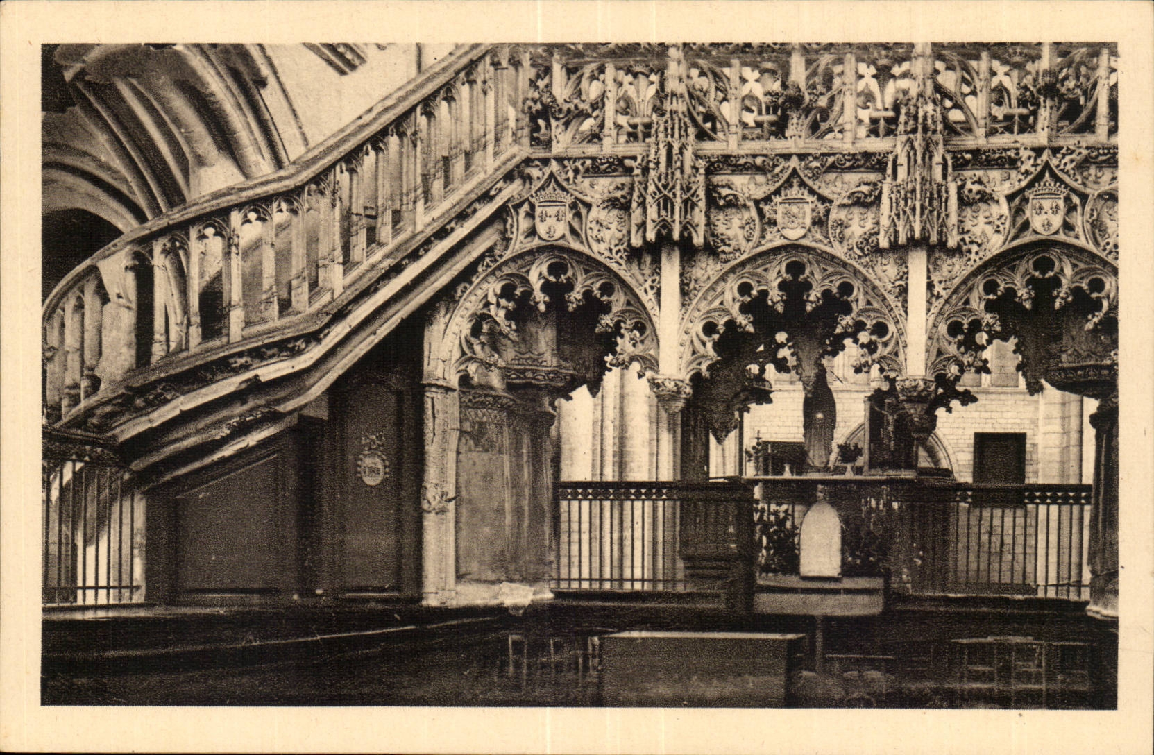 Troyes CPA Jube of the church Marie Madeleine builds by Jean Gaide