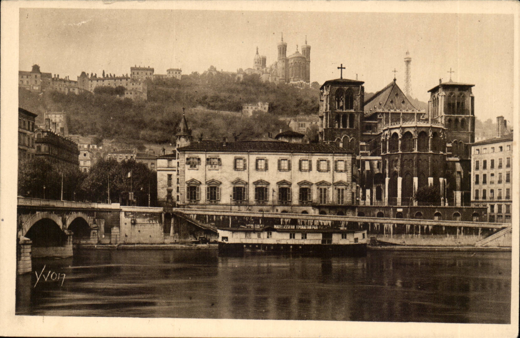 Lyon CPA Pon tTilsitt and hill of Fourviere