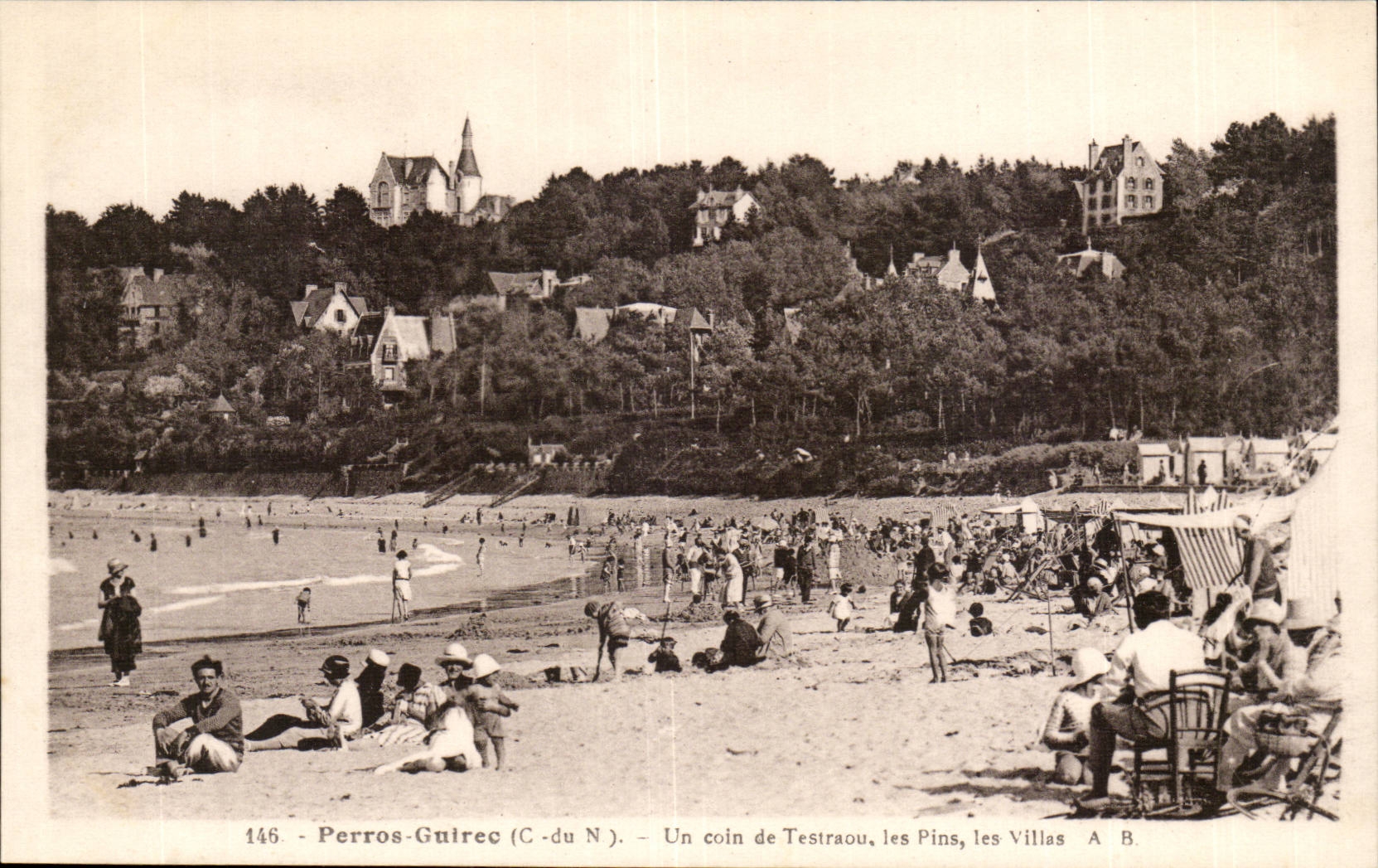Perros Guirec CPA a corner of Testraou pines villas
