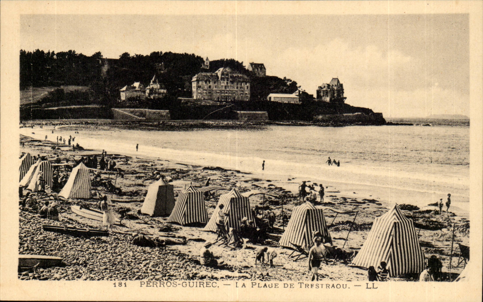 Perros Guirec CPA the beach of Trestraou