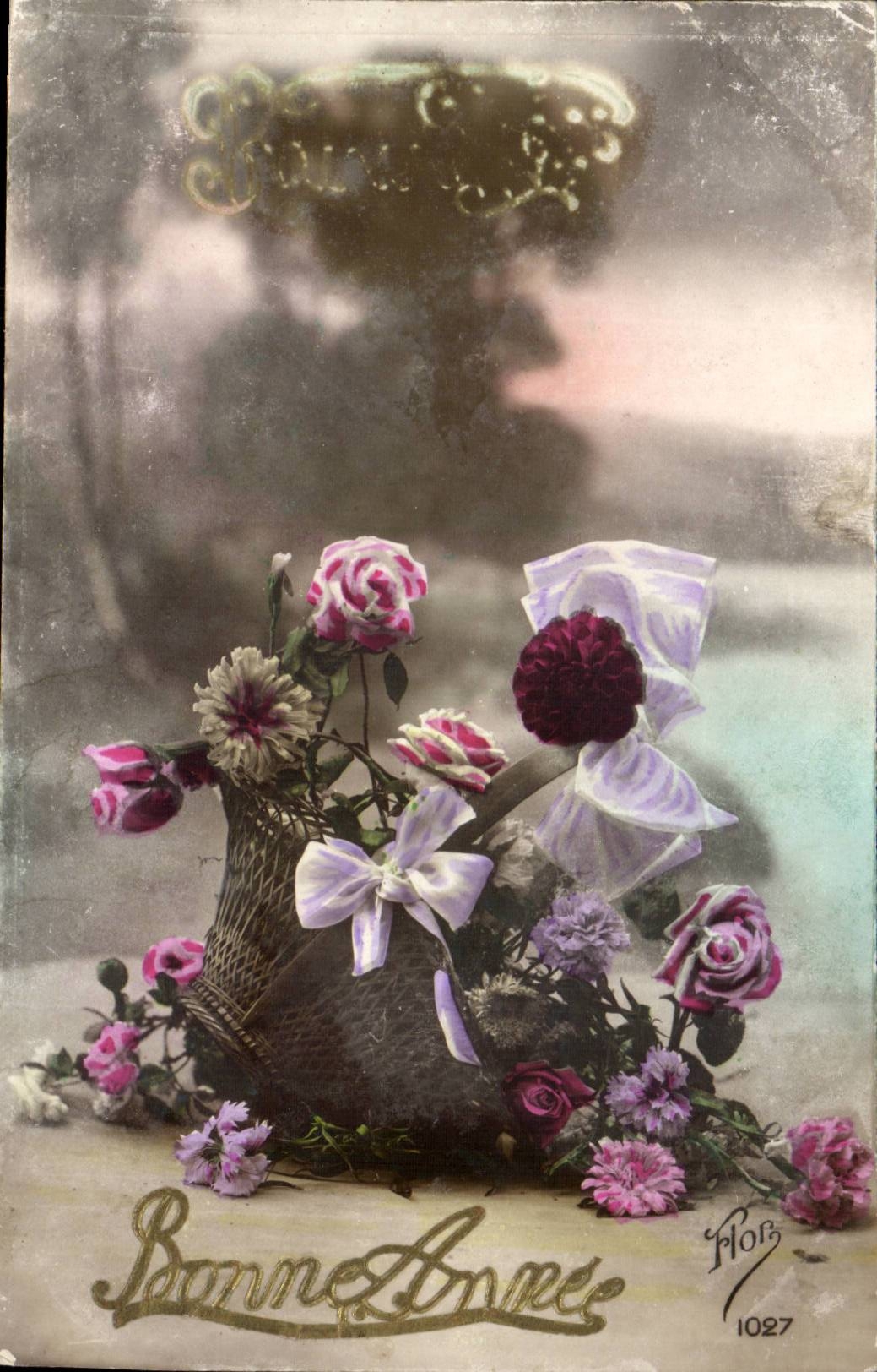 CPA Fantasy Flowers Happy New Year