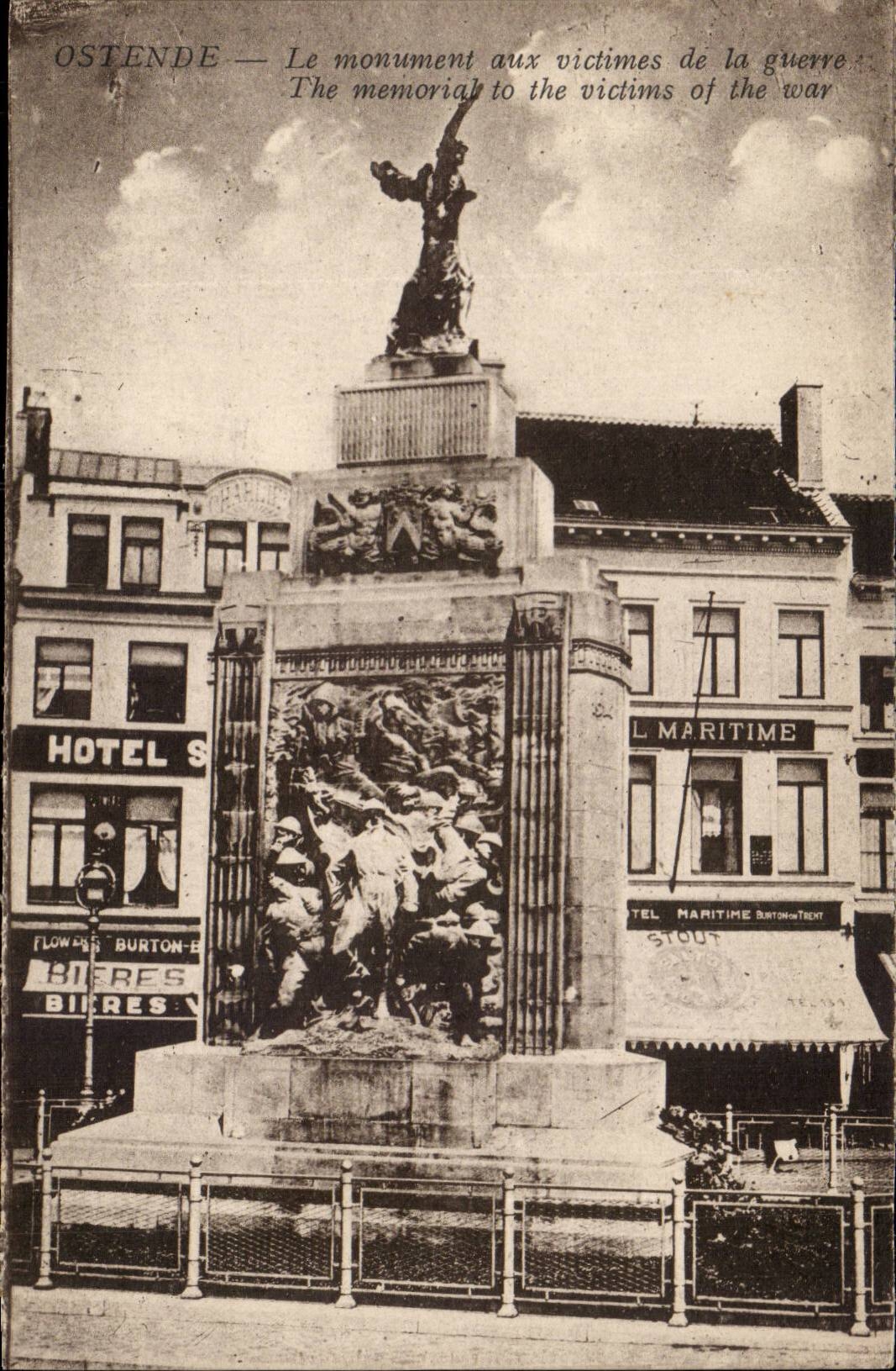 Belgie Belgium Ostend CPA the monument of the victims of the war