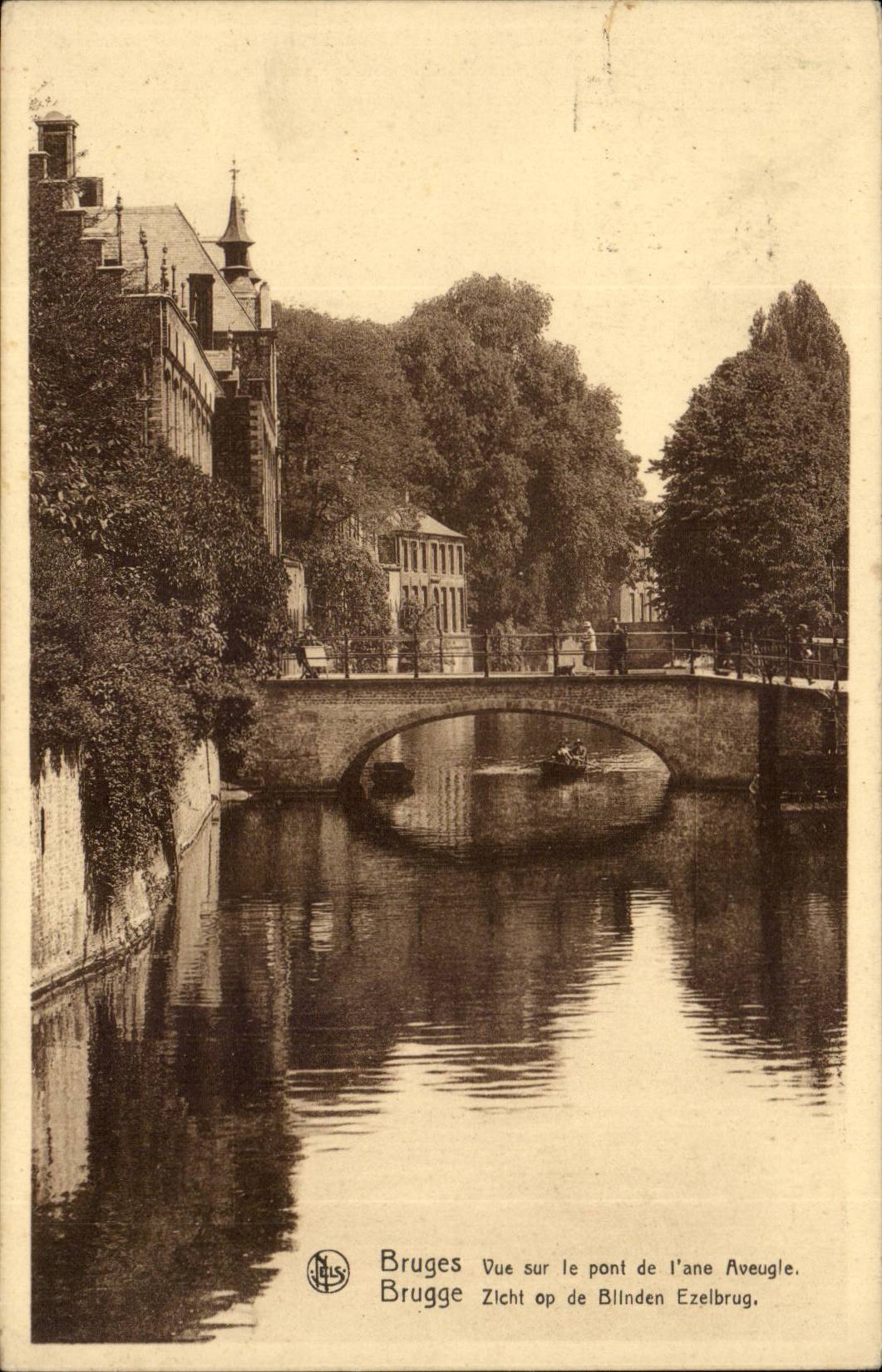 Belgie Belgium Bruges CPA Vue on the bridge of the ass plugs (donkey)