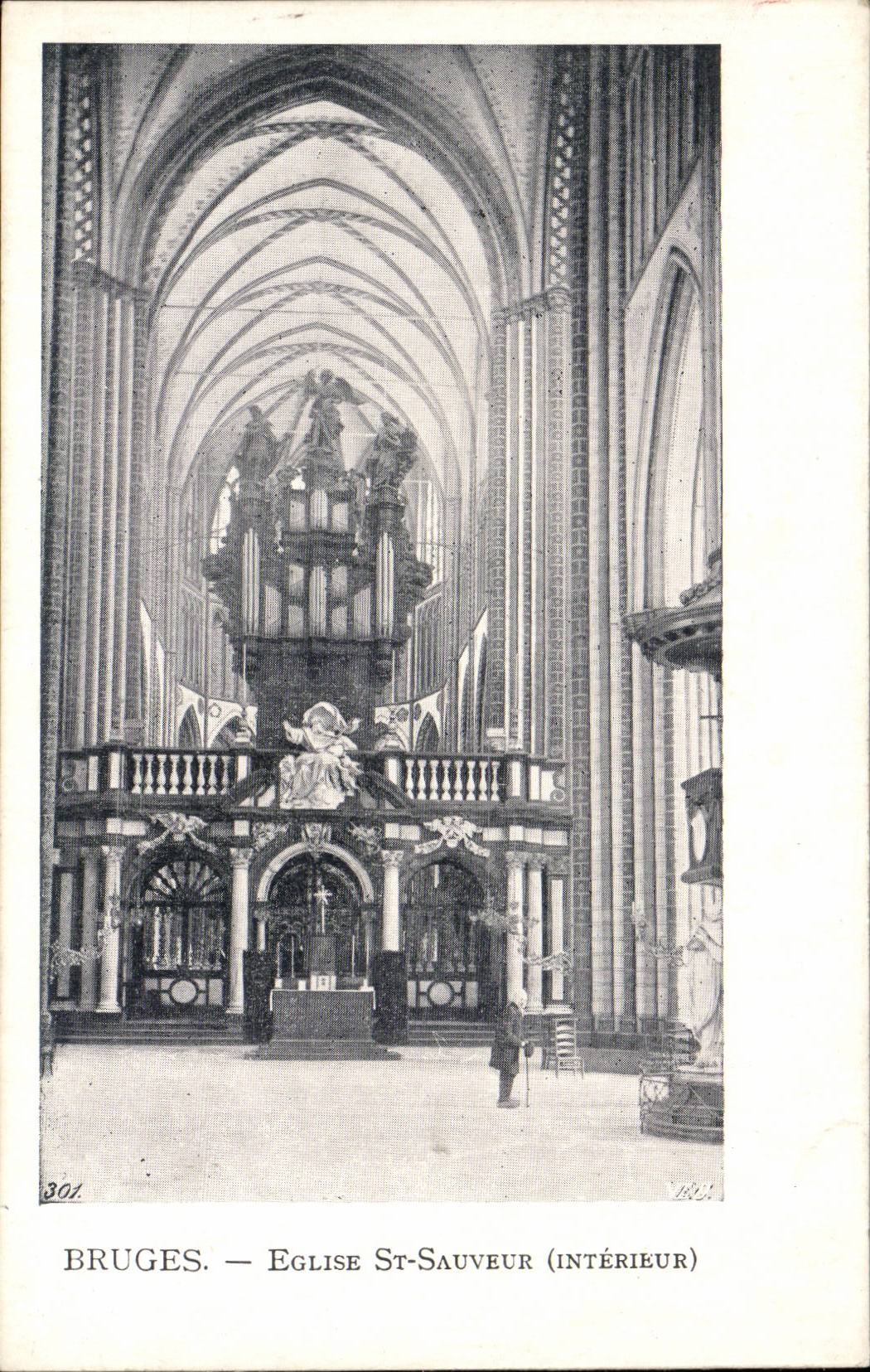 Belgium Bruges CPA Church St Saver (interior organ)