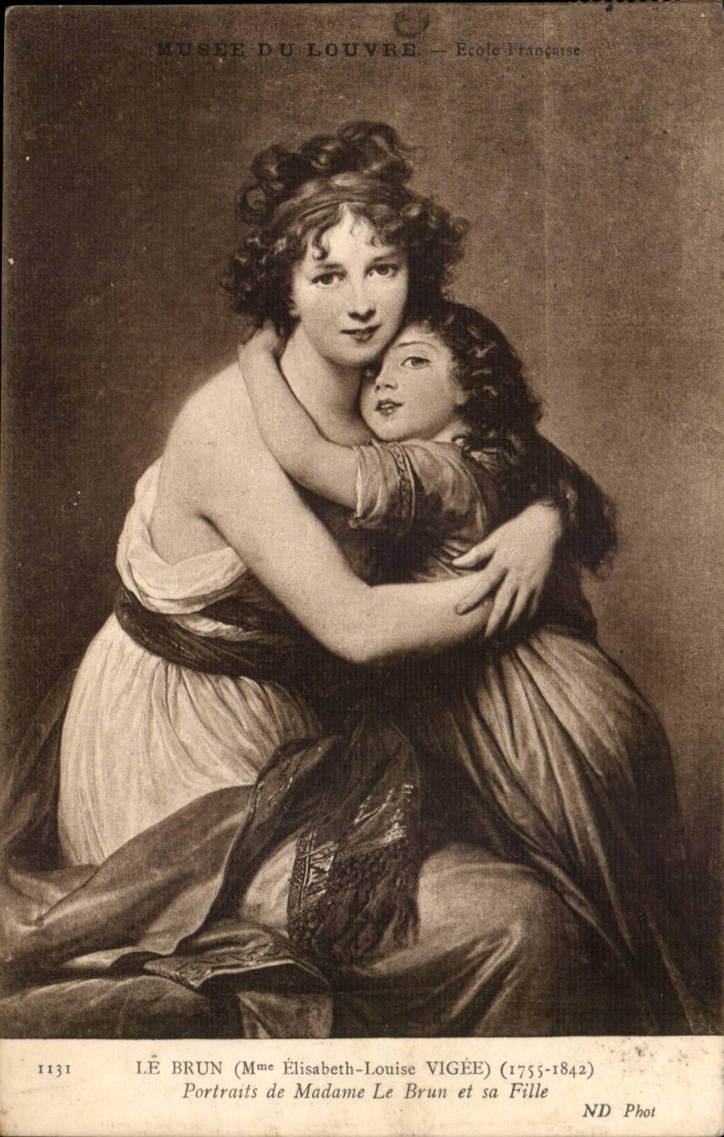 Le Brun (mme Elisabeth Louise Vigee) (1755-1842) Portraits de Madame Le Brun et sa fille Musee du Louvre