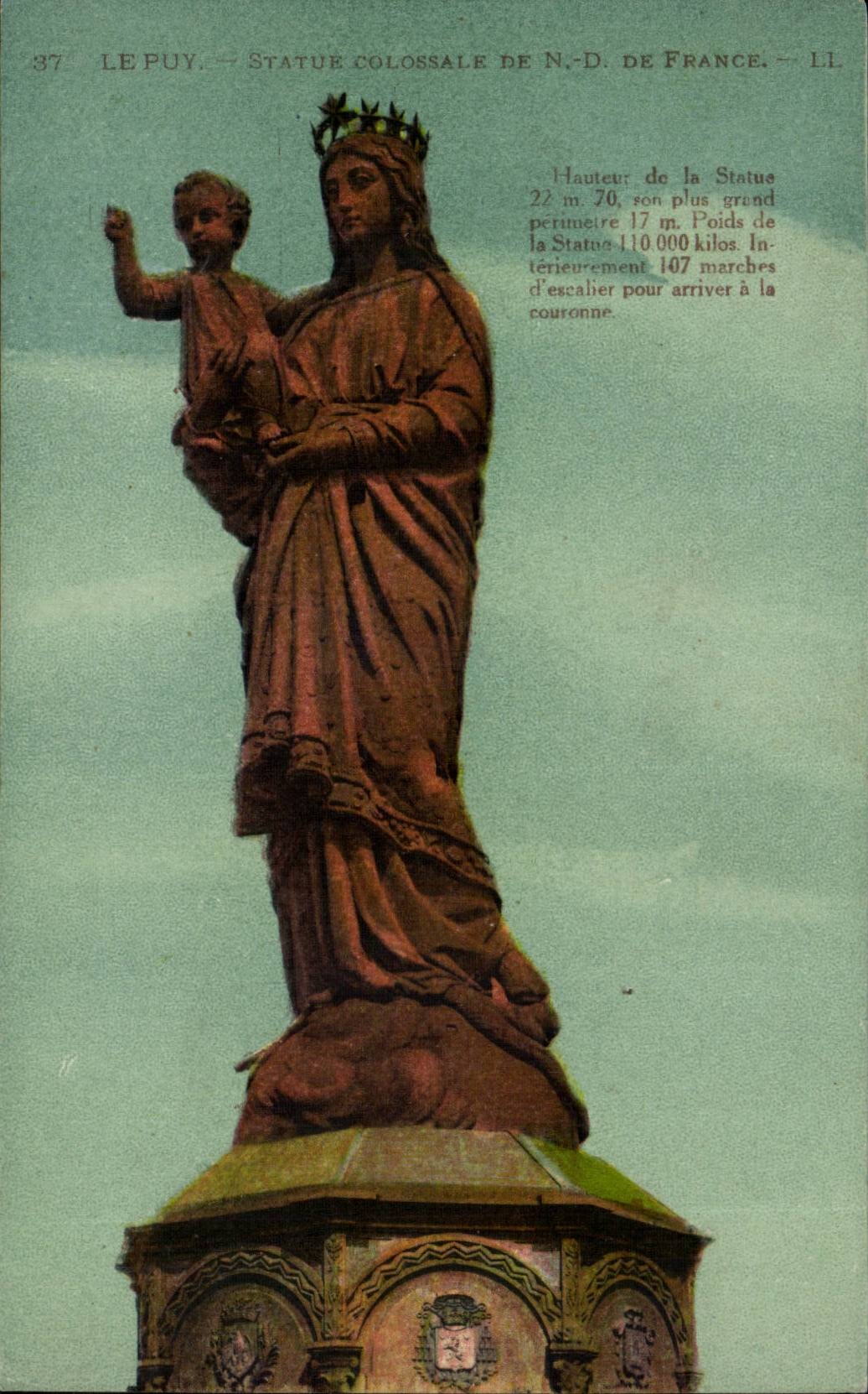 Puy CPA Statue colossal of ND of France