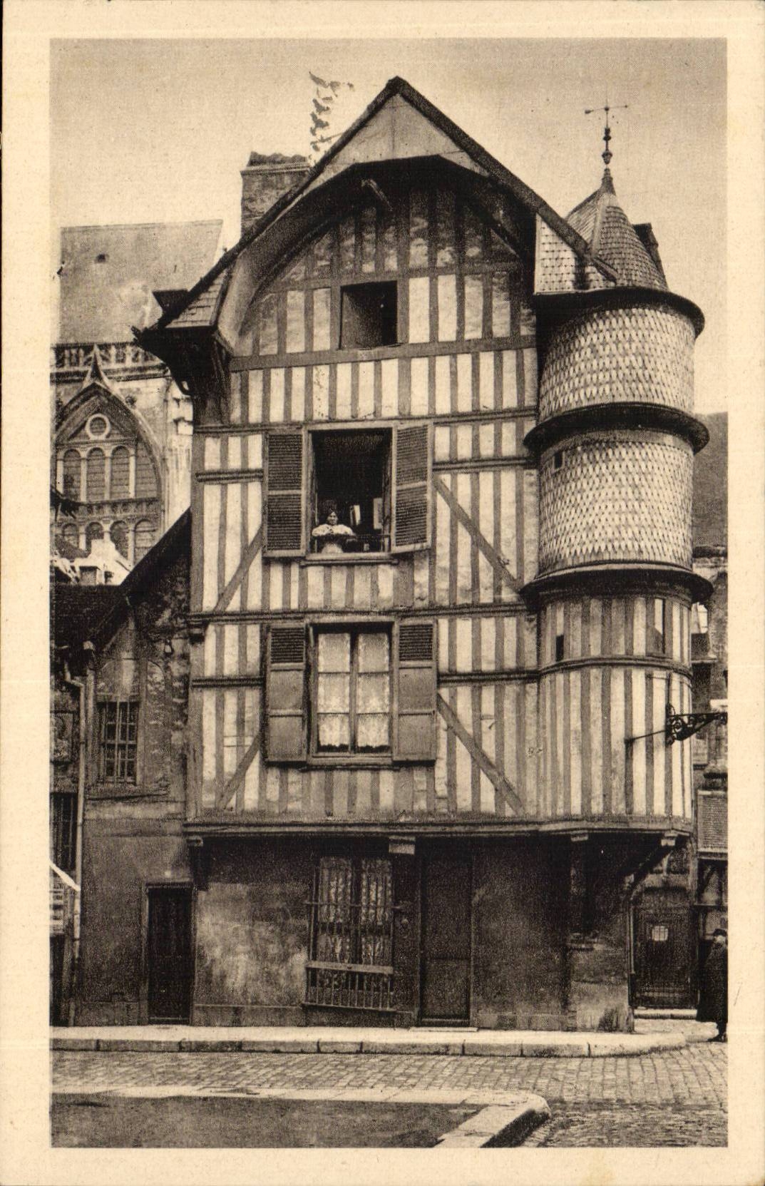 TRoyes CPA Street Champeaux the Turret of the goldsmith old timber construction with curious turret of staircase