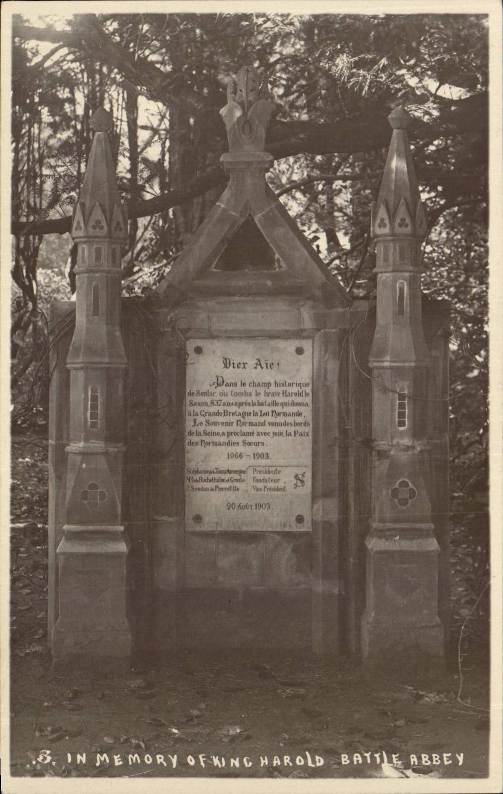 Great Britain CEMeterary In memory off King Harold Battle Abbey