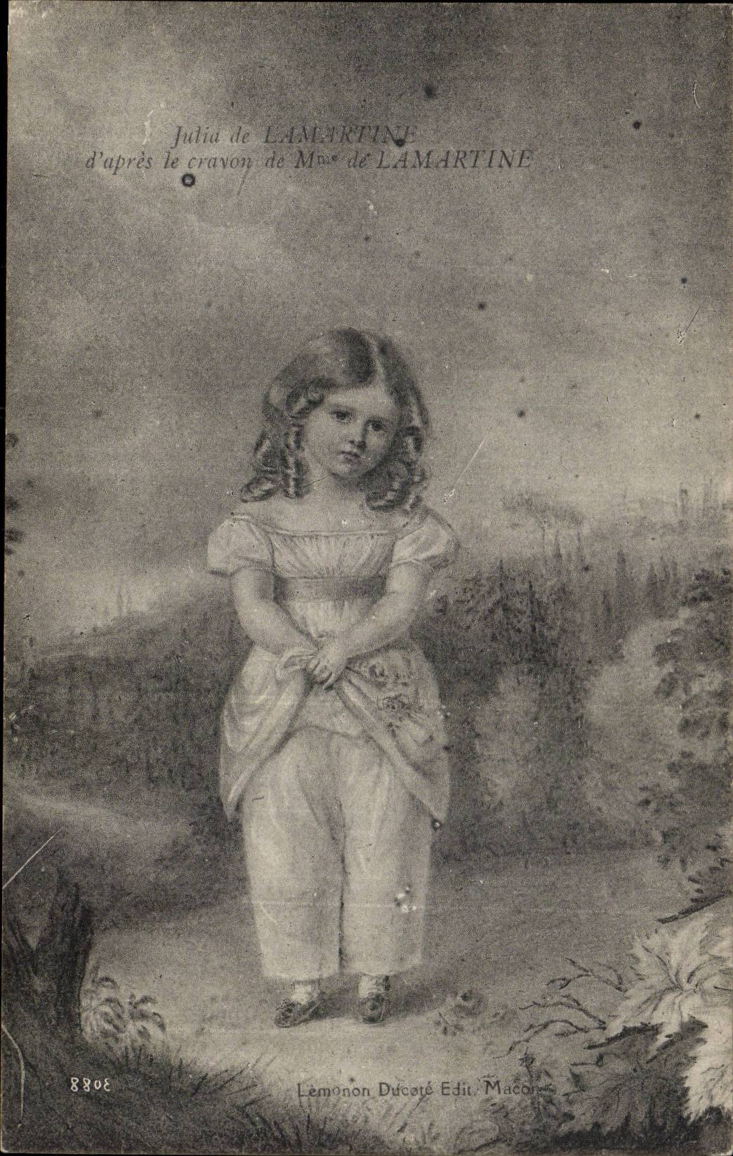 Julia de Lamartine d'apres le crayon de Mme de Lamartine CPA 