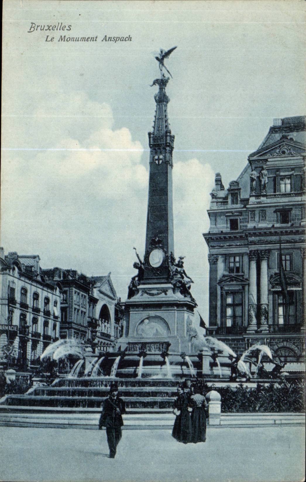 Belgie Belgium Brussels CPA the Anspach monument