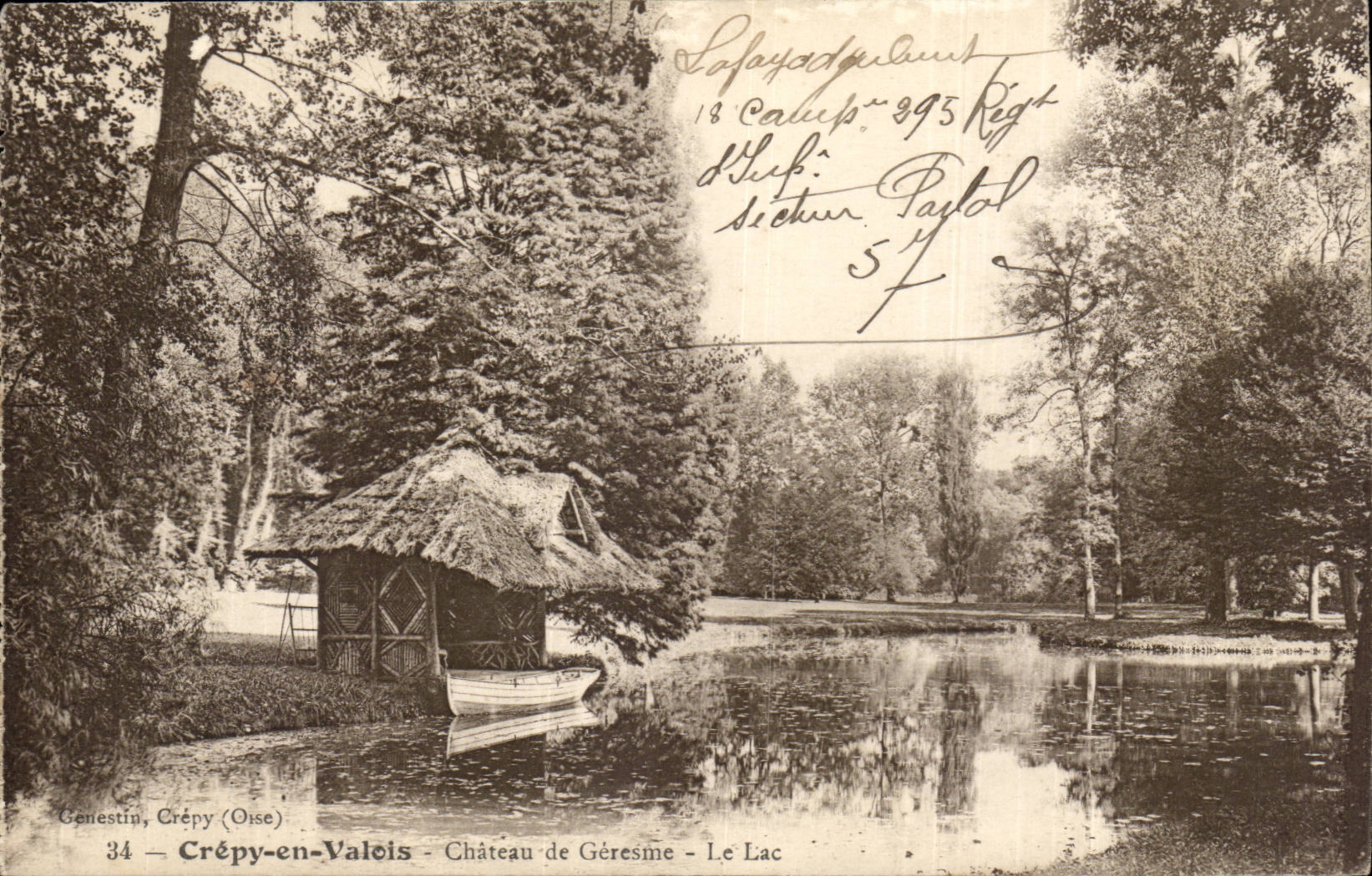 Crepy in Valois CPA Castle of Geresme the lake