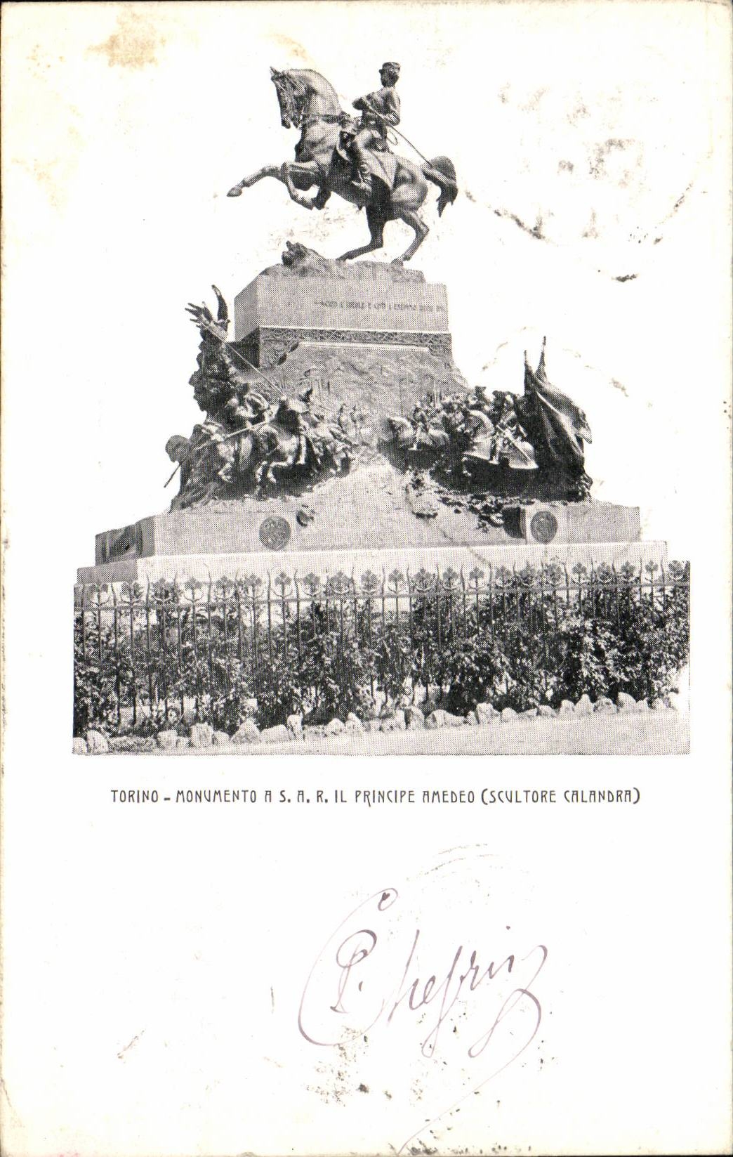 Italie Italie Torino CPA Monumento Principe Amedeo (scultore Calandra)