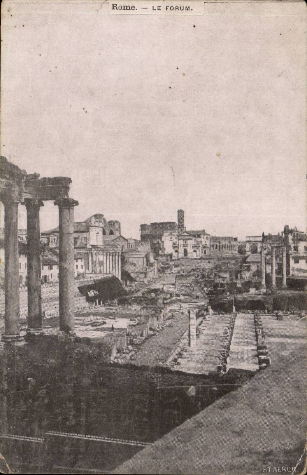 Italien Italien Rom CPA das Forum (Pub Ausschuss das Valognes kommerzielle grosse Kavalkade Lotterie 13 August 1905)