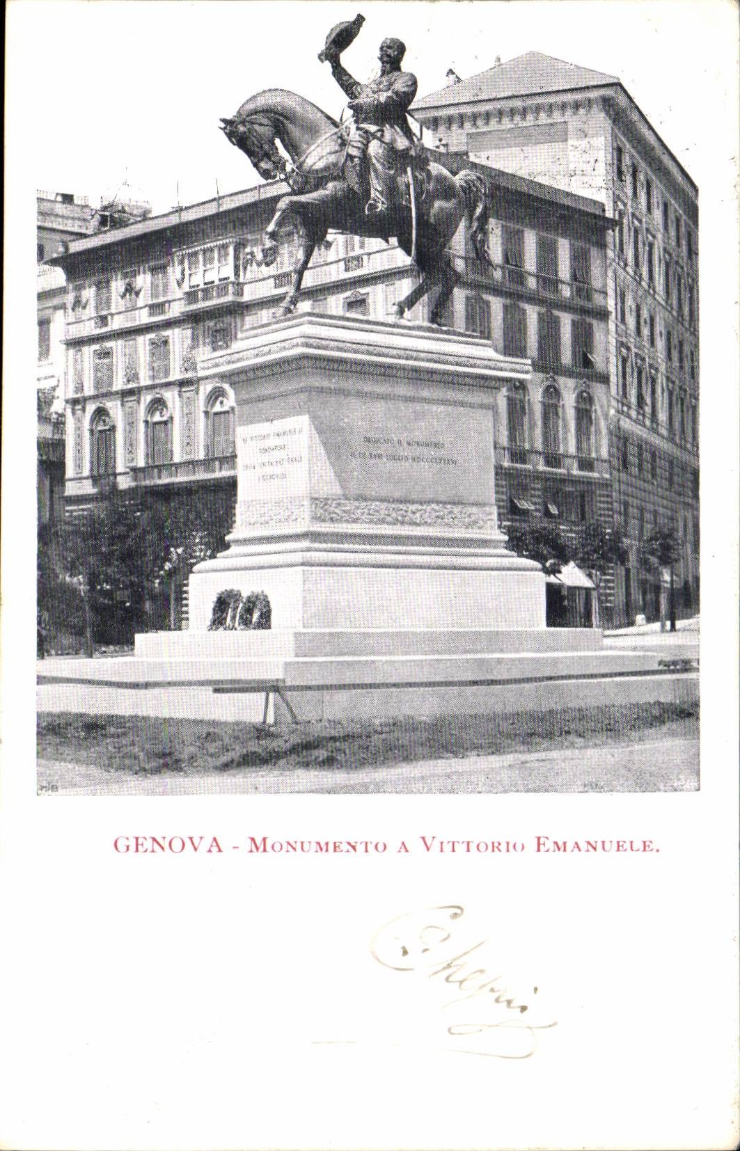 Italien Italien Genua CPA Monumento hat Vittorio Emanuelle