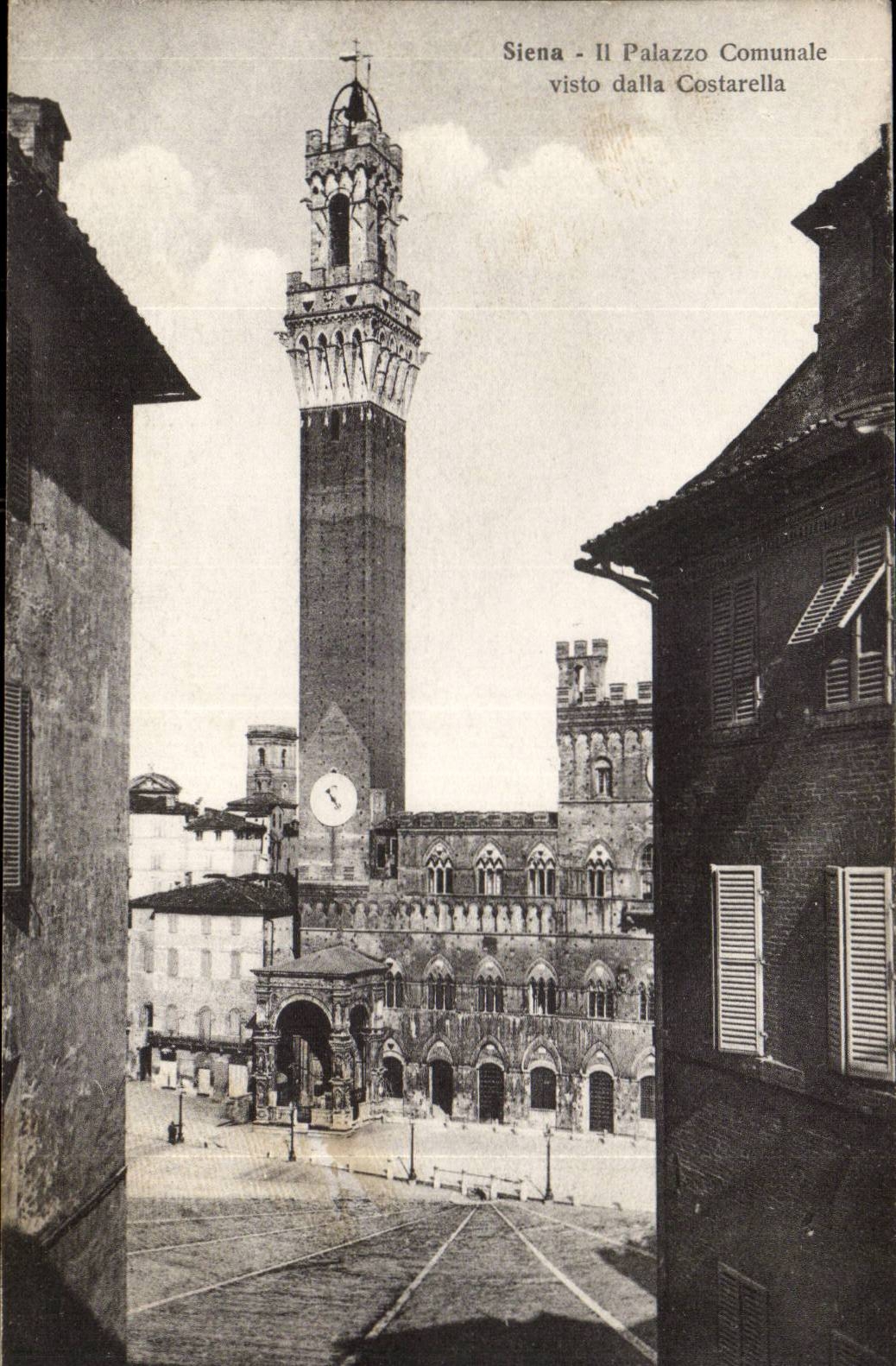 Italien Italien Siena CPA pflasterte es Palazzo Comunale visto Costarella