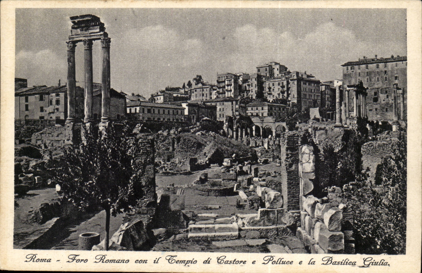 Romanoidiot Italien-Italien Rom CPA Foro es Basilika Giulia Tempiodi Castore E Polluce E