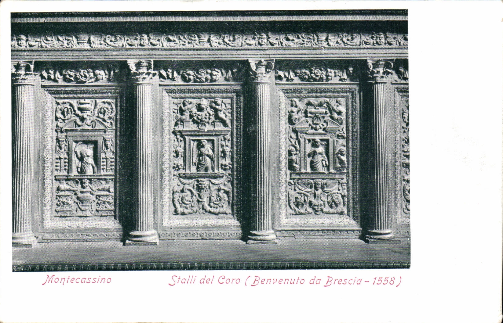 Italy Italia Montecassino CPA Stalli del Coro (benvenuto daBrescia 1558)