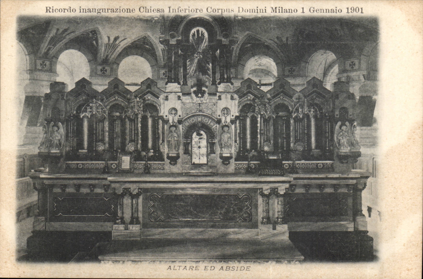Italy Italia Ricordo inaugurazione Chiesa Corpus Domini Milano CPA Altare ED Apse