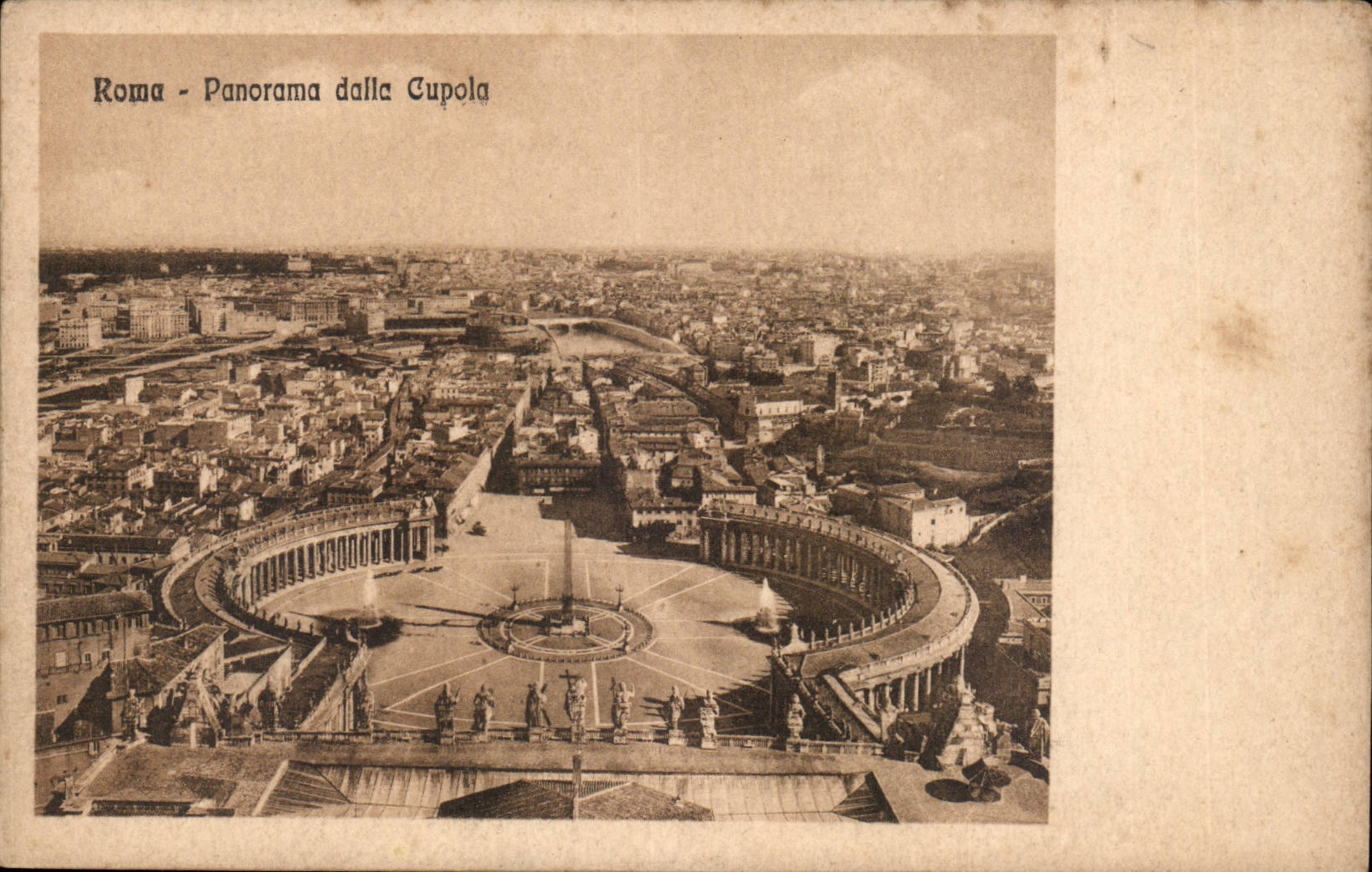 Panorama Italien-Italien Rom CPA pflastert Kuppel