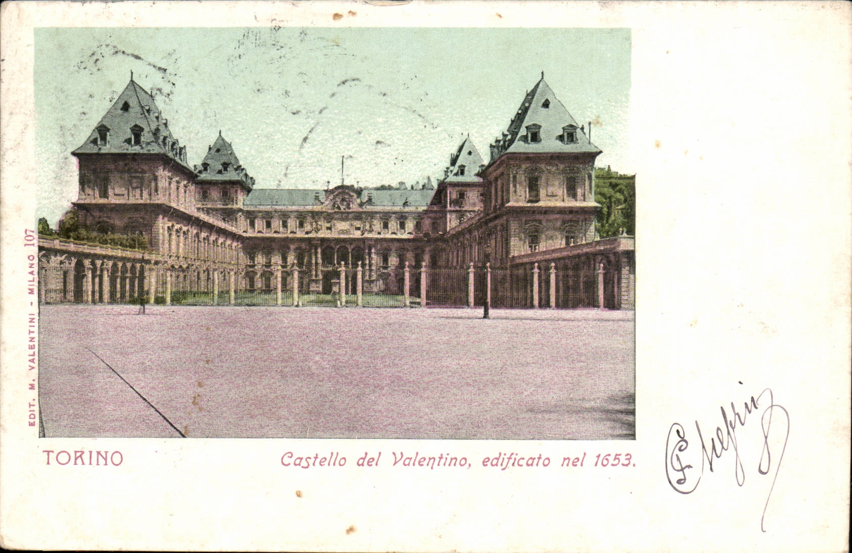 Italie Italia Torino CPA Castello del Valentino edificato nel 1653