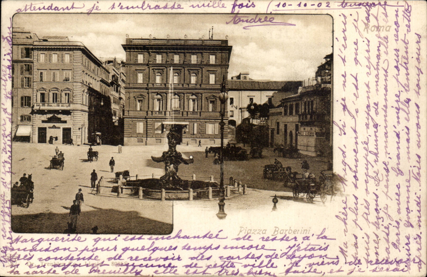 Marktplatz Barberini Italien-Italien Rom CPA