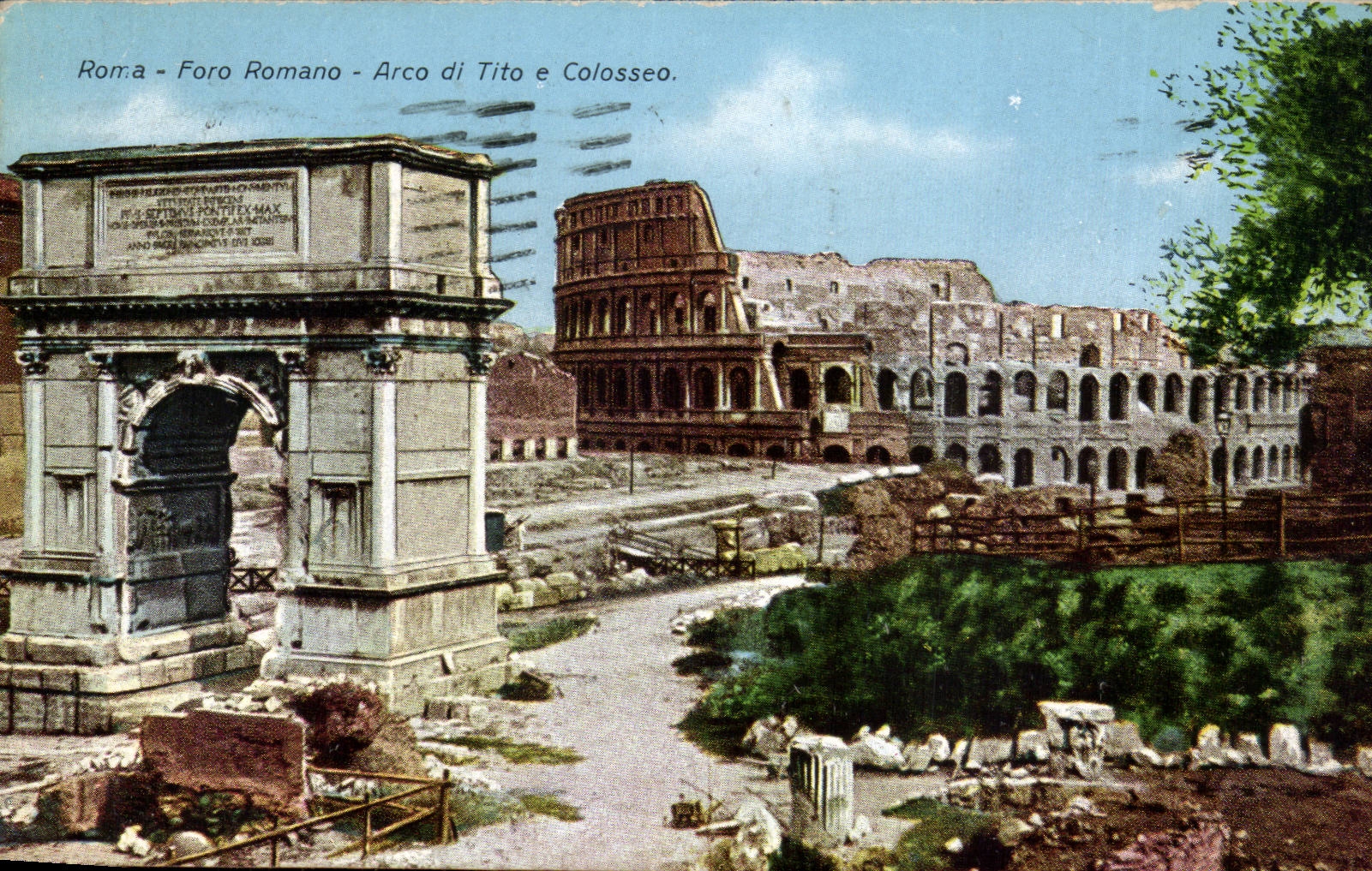 Italien Italien Rom CPA Foro Romano Arco di Tito E Colosseo