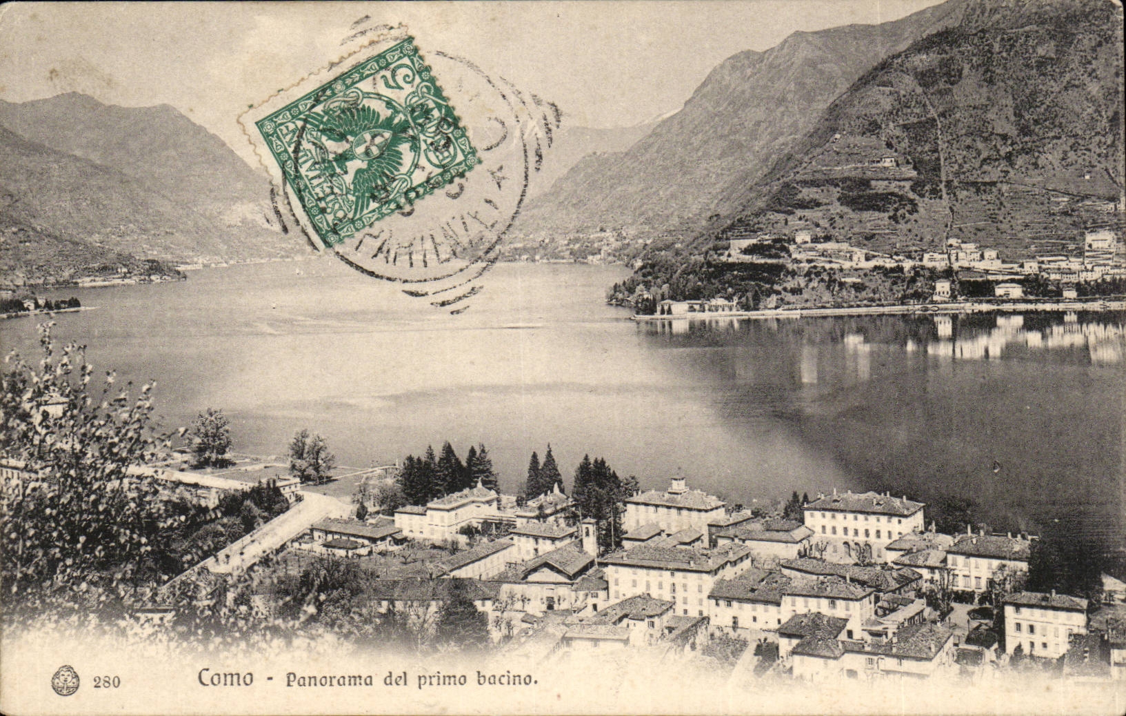 Italy Italia Como CPA Panorama LED firstly bacino