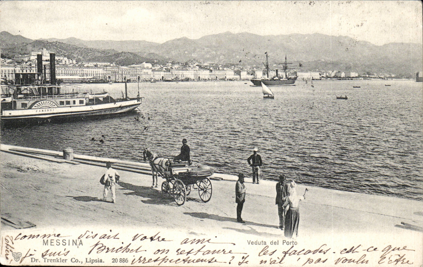 Italy Italia Messina CPA Veduta LED Oporto