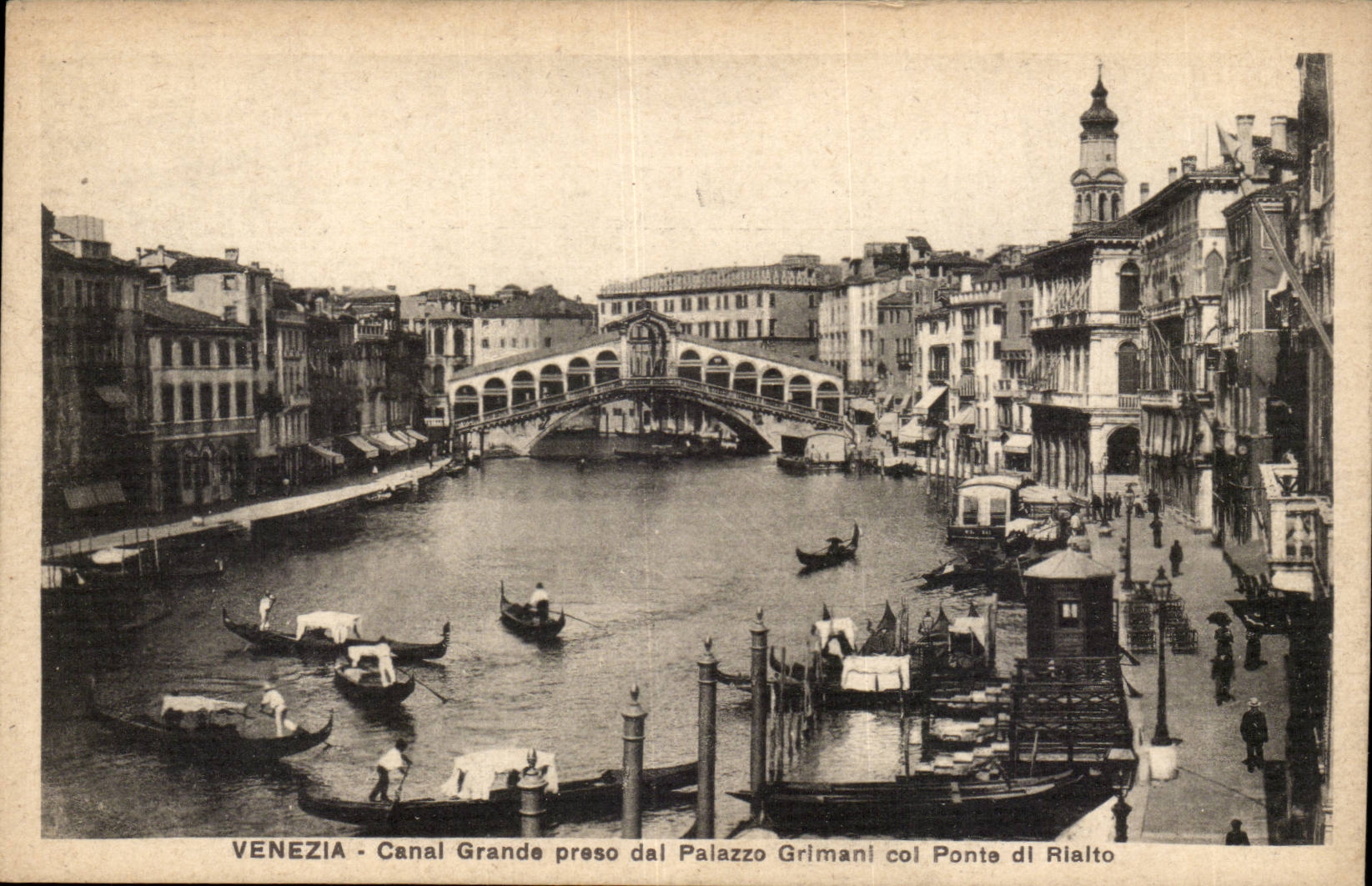 Italy - Italy - Venezia - Venice - Canal Large preso del Palazzo Grimani collar Big shot di Rialto - CPA