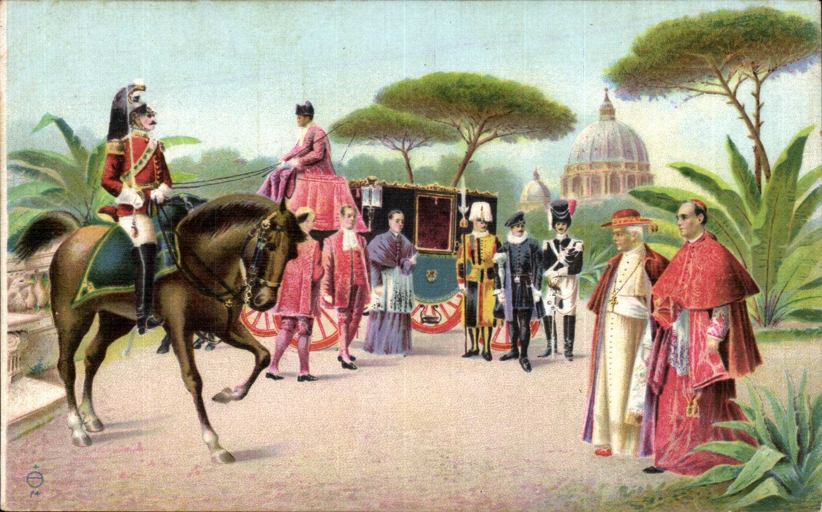 Italy - Italy - Cardinal Cardinal - Clergy members- Horse - Horse - - CPA