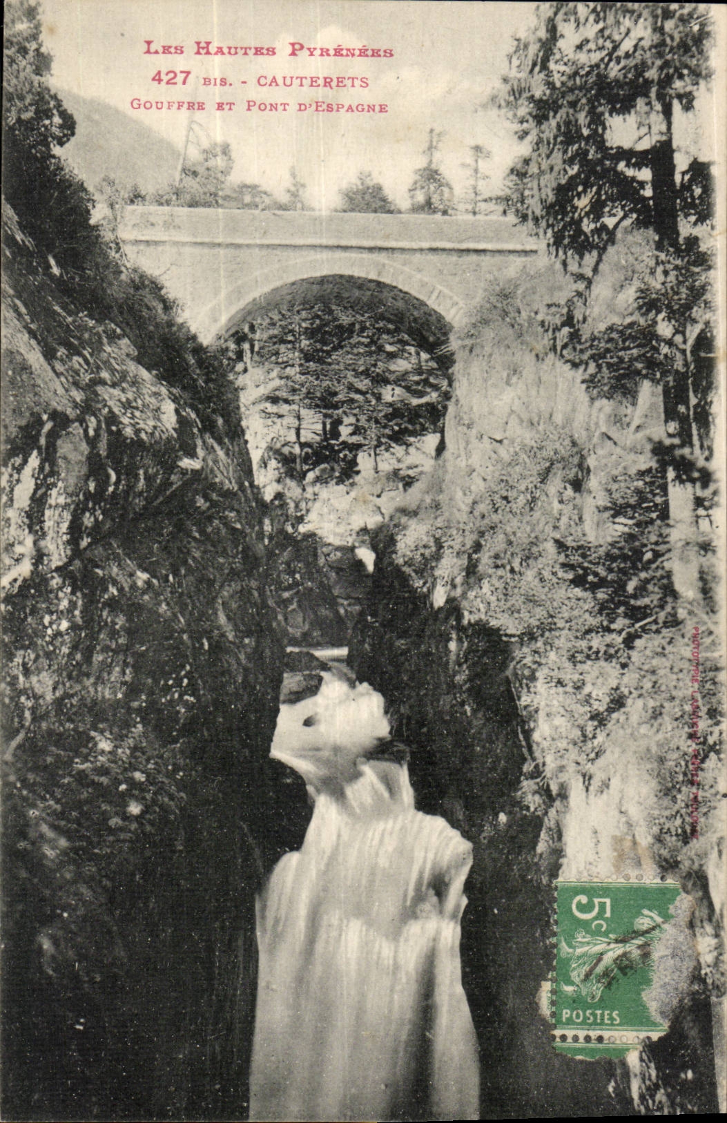 CAuterets CPA Grube und Brucke von Spanien