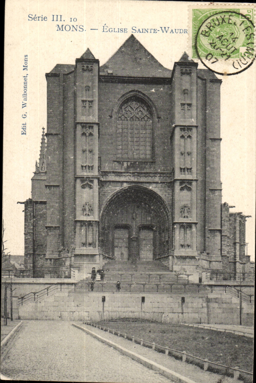 Belgie Belgium Mons CPa Church Saint Waur