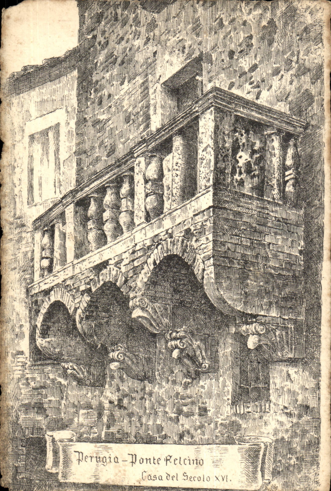 Italy Italia CPA Perugia Big shot Felcino Casa del Scolo