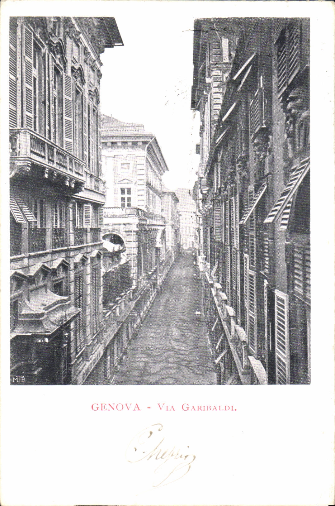 Italy Italia CPA Genova Via Garibaldi