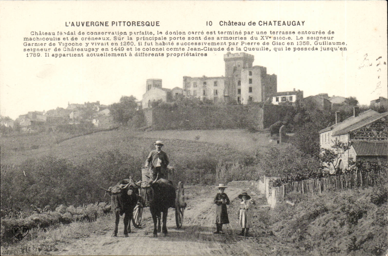 Puy de Dome- Picturesque Auvergne Castle of Chateaugay-chaval-child-CPA