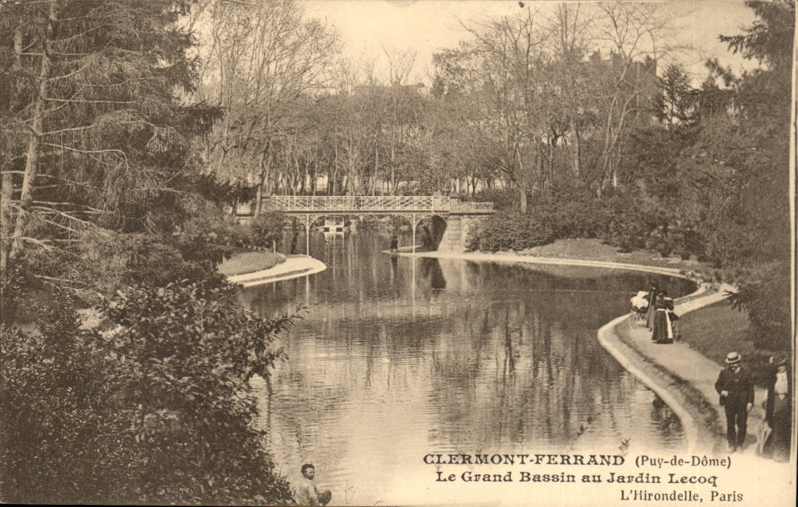 Puy de Dome- Clermont-ferrand das grosse Bassin mit dem Lecoq Garten --CPA