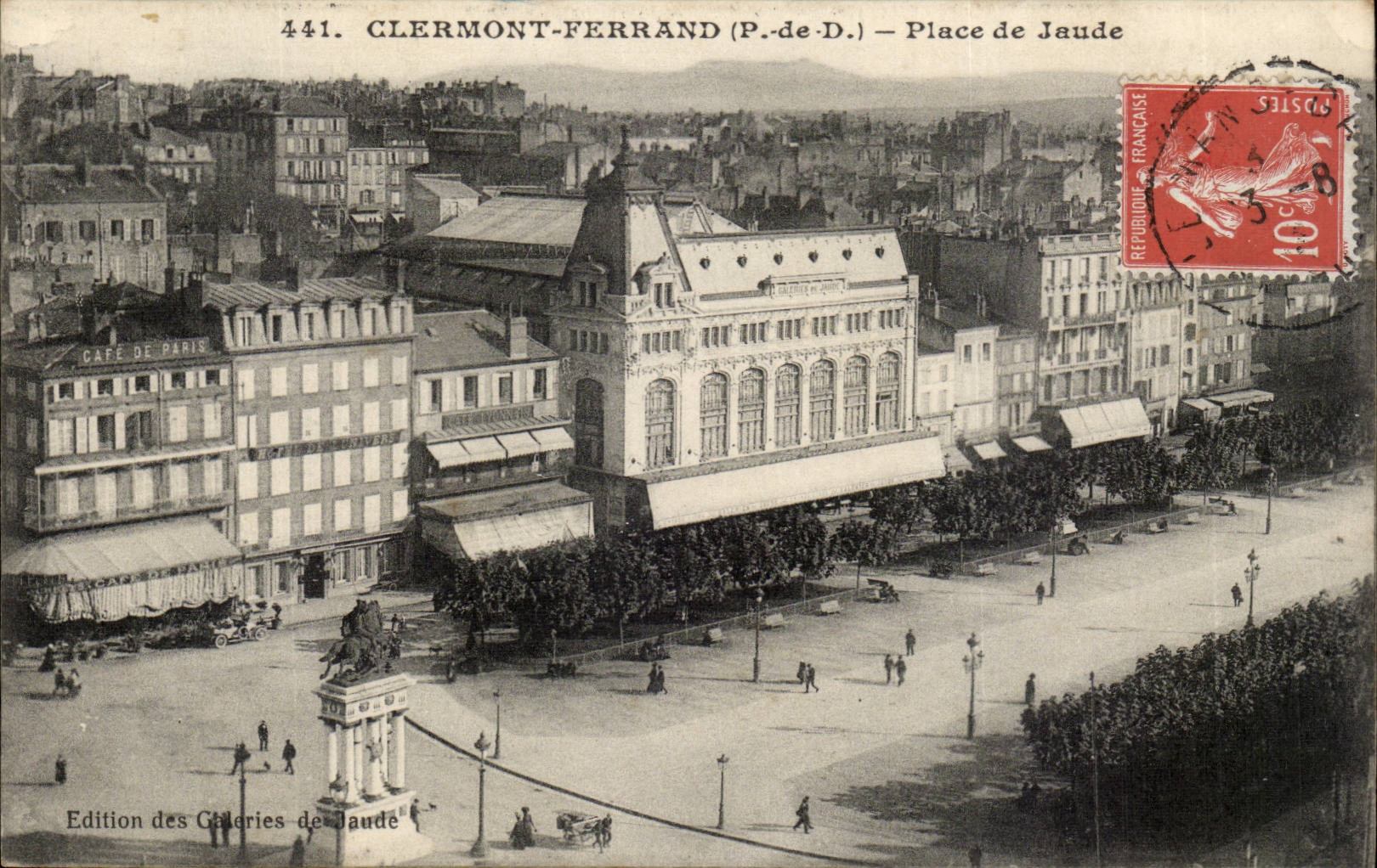 Puy de Dome- Clermont-Ferrand-Ansicht des Ortes von Jaude- erweitern sich Thunfischboot bemannt--CPA